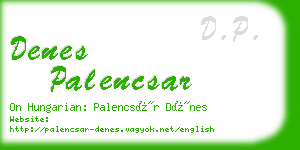 denes palencsar business card